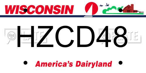 HZCD48 Wisconsin License Plate