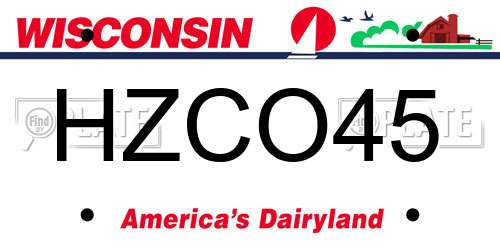HZCO45 Wisconsin License Plate