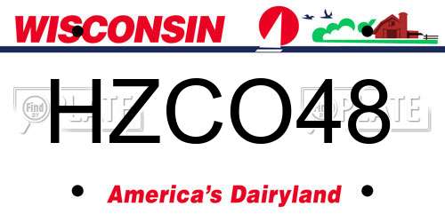 HZCO48 Wisconsin License Plate