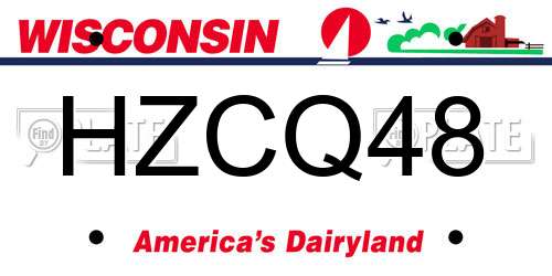 HZCQ48 Wisconsin License Plate