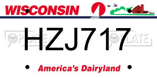 HZJ717 Wisconsin License Plate