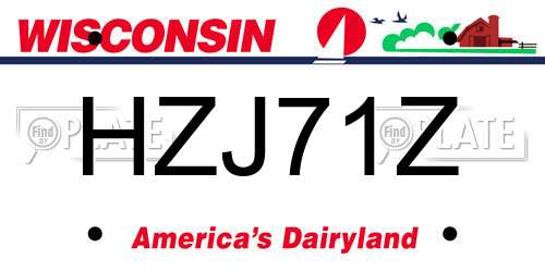 HZJ71Z Wisconsin License Plate
