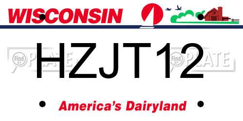 HZJT12 Wisconsin License Plate