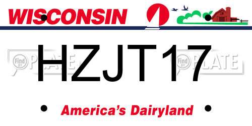 HZJT17 Wisconsin License Plate