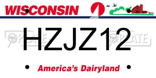 HZJZ12 Wisconsin License Plate