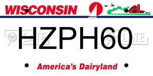 HZPH60 Wisconsin License Plate