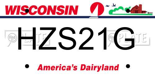 HZS21G Wisconsin License Plate