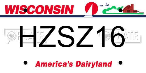 HZSZ16 Wisconsin License Plate