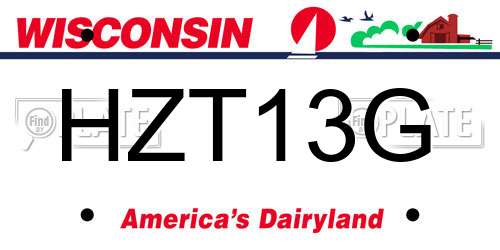 HZT13G Wisconsin License Plate