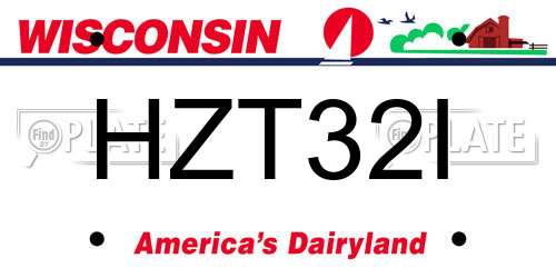 HZT32I Wisconsin License Plate