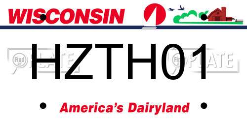 HZTH01 Wisconsin License Plate