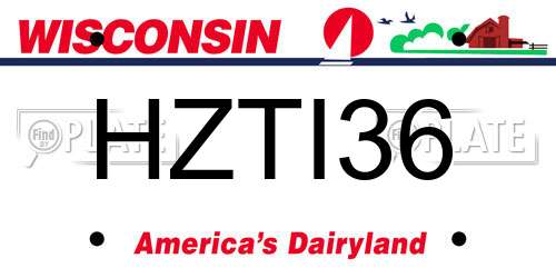 HZTI36 Wisconsin License Plate