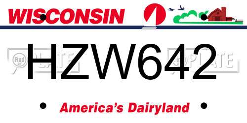 HZW642 Wisconsin License Plate