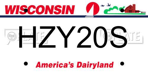 HZY20S Wisconsin License Plate