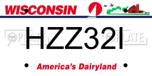 HZZ32I Wisconsin License Plate