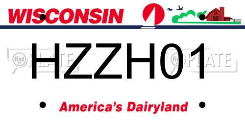 HZZH01 Wisconsin License Plate