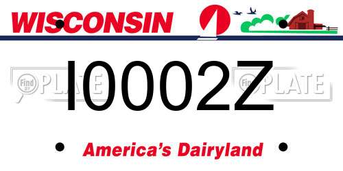 I0002Z Wisconsin License Plate