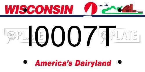 I0007T Wisconsin License Plate