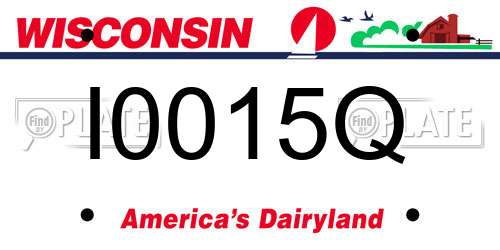 I0015Q Wisconsin License Plate