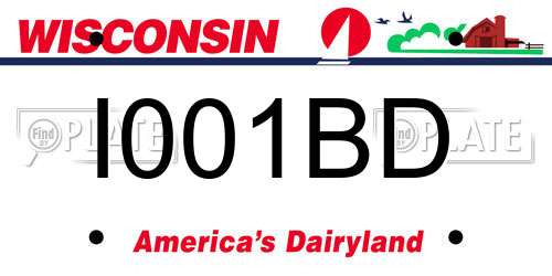 I001BD Wisconsin License Plate