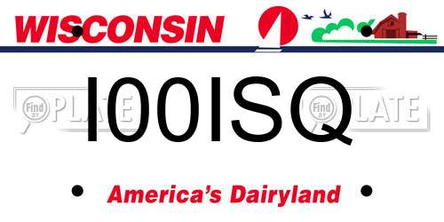 I00ISQ Wisconsin License Plate