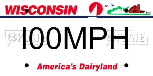 I00MPH Wisconsin License Plate