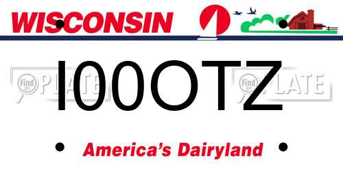 I00OTZ Wisconsin License Plate