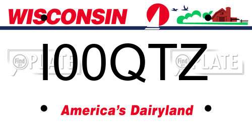 I00QTZ Wisconsin License Plate