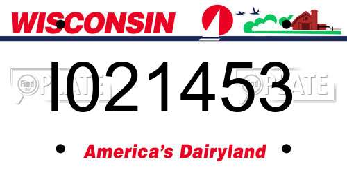 I021453 Wisconsin License Plate