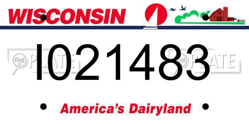 I021483 Wisconsin License Plate
