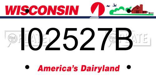I02527B Wisconsin License Plate