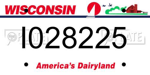 I028225 Wisconsin License Plate