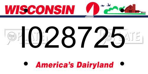 I028725 Wisconsin License Plate