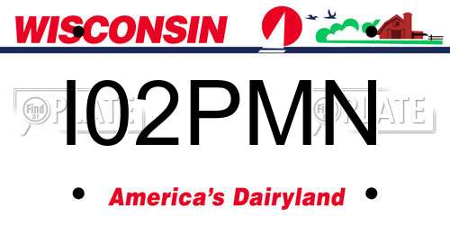I02PMN Wisconsin License Plate