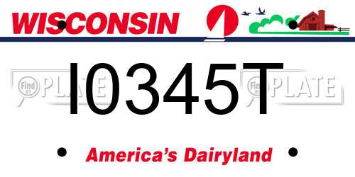 I0345T Wisconsin License Plate