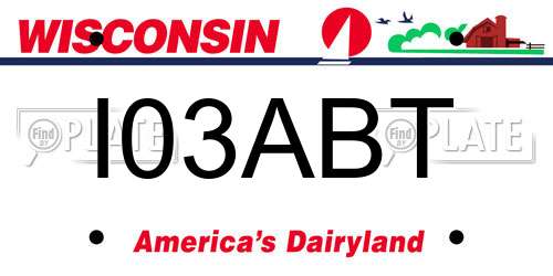 I03ABT Wisconsin License Plate