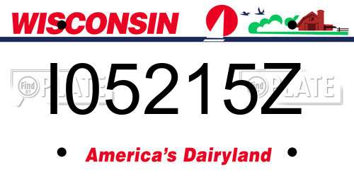 I05215Z Wisconsin License Plate
