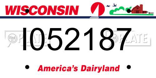 I052187 Wisconsin License Plate