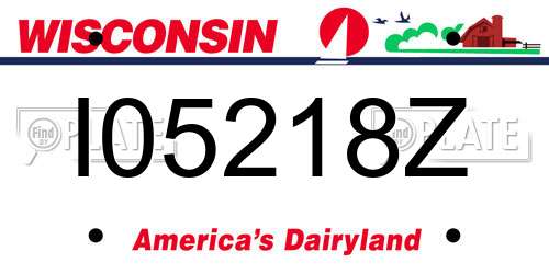 I05218Z Wisconsin License Plate