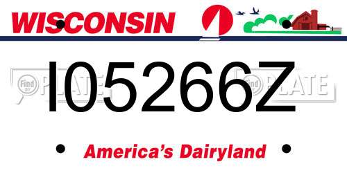 I05266Z Wisconsin License Plate