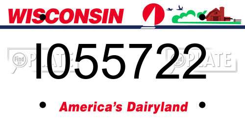 I055722 Wisconsin License Plate