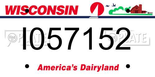 I057152 Wisconsin License Plate