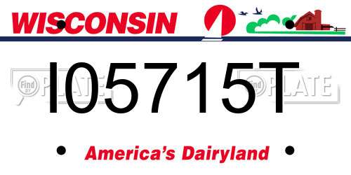 I05715T Wisconsin License Plate