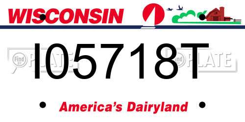 I05718T Wisconsin License Plate