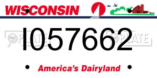 I057662 Wisconsin License Plate