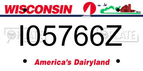 I05766Z Wisconsin License Plate