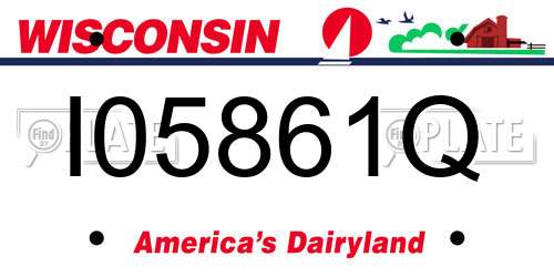 I05861Q Wisconsin License Plate