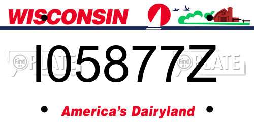I05877Z Wisconsin License Plate