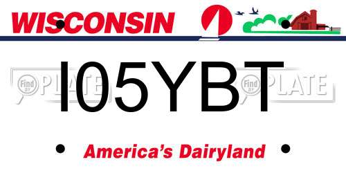 I05YBT Wisconsin License Plate