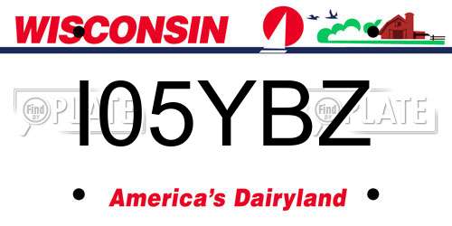 I05YBZ Wisconsin License Plate